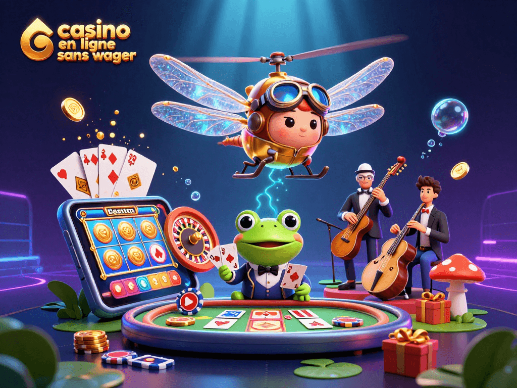 Jouez sur un casino en ligne sans wager avec des croupiers et des jeux passionnants, dans une scène festive.
