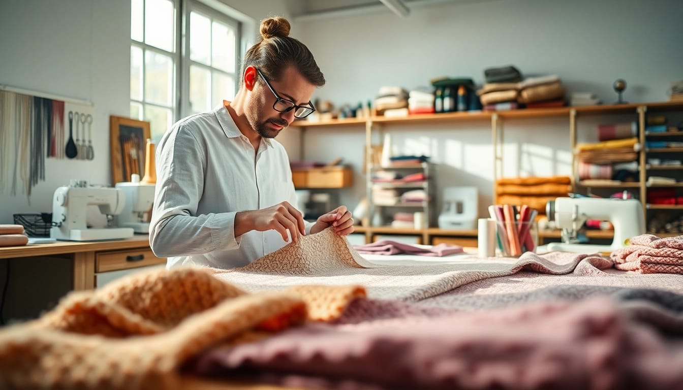 Explore the versatile use of boucle stof in creative fabric designs.