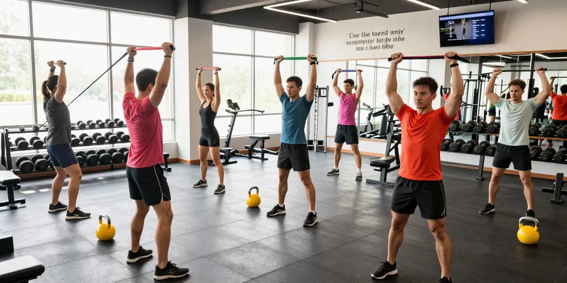 Group of fitness enthusiasts at Astera Steroid Shop training, showcasing strength and dedication.