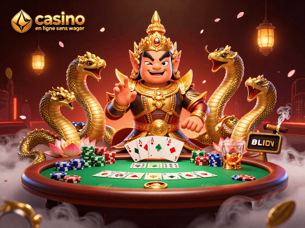 Profitez du jeu sur un casino en ligne sans wager avec de riches illustrations de gardiens et de jeux de poker.