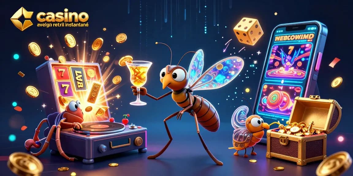 Jouez au casino en ligne avec retrait instantané avec un insecte mascotte et un DJ trilobite.