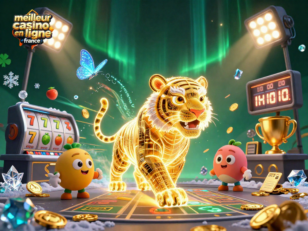 Image captivante représentant le meilleur casino en ligne France, avec des éléments de jeux éblouissants.