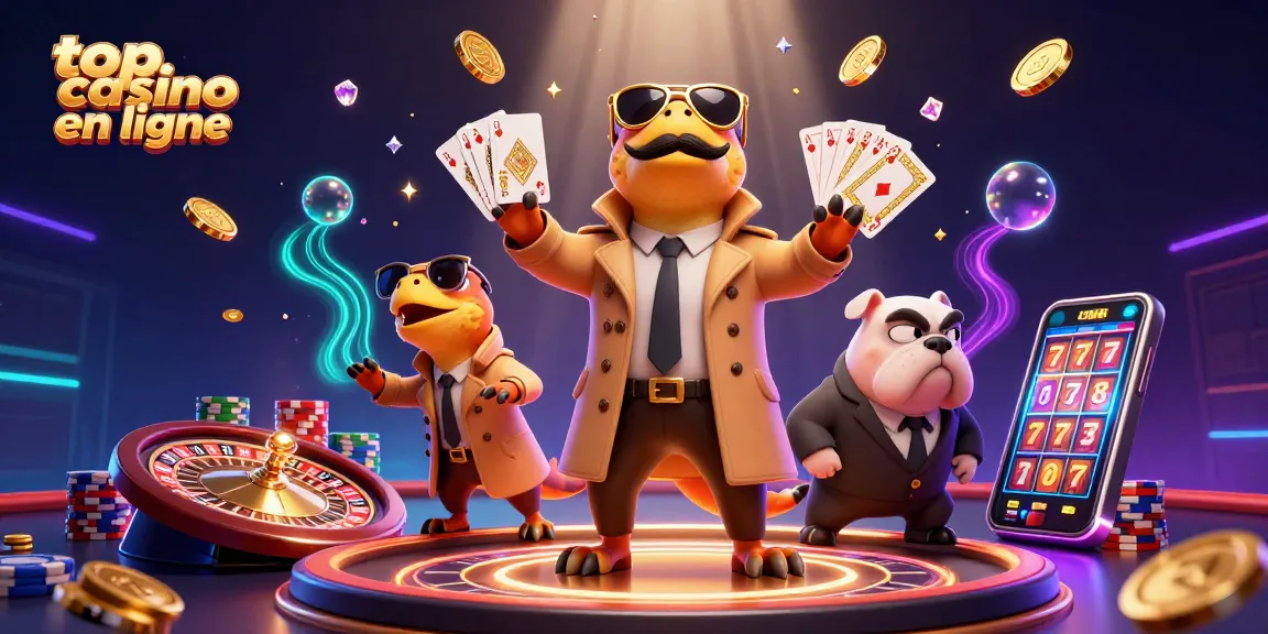 Trois raptors déguisés tentent d'entrer dans un casino VIP, symbolisant le top casino en ligne.