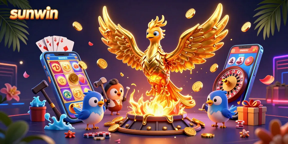 Engage in epic gameplay at sunwin, where machines light up with golden coins and vibrant slot games.