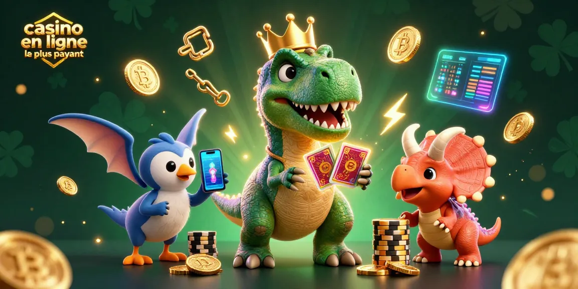 Découvrez le casino en ligne le plus payant avec des personnages ludiques, des pièces Bitcoin et Ethereum, et une scène dynamique de jeu.