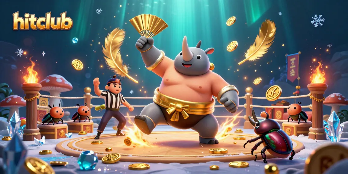 Experience epic wins with hitclub in this vibrant beetle sumo wrestling scene
