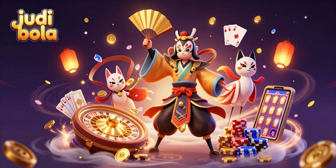 Menang judi bola dengan karakter kabuki dan elemen kasino yang aktif.