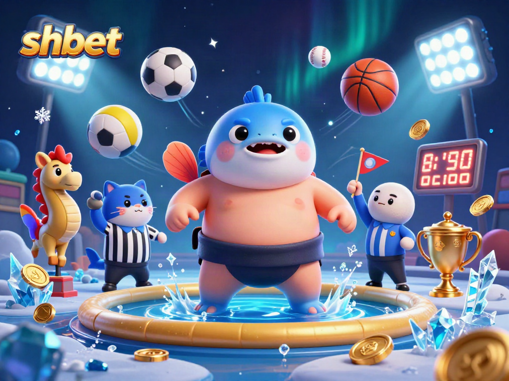Engage with shbet in a lively underwater casino scene showcasing vibrant characters and dynamic sports elements.
