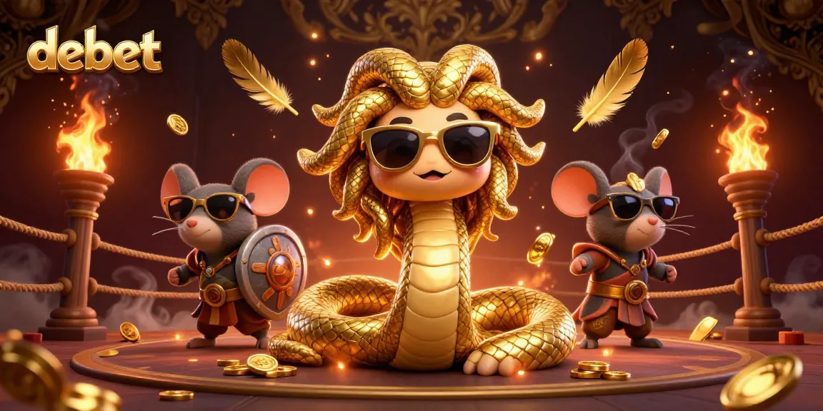 Engage with debet at the casino featuring Medusa, a warrior mouse, and dynamic gaming elements.