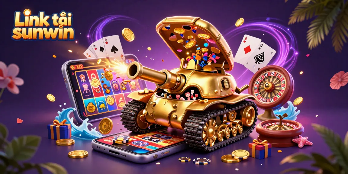 Engage with Link tải sunwin while enjoying a dynamic 3D casino illustration showcasing exciting games and rich visuals.