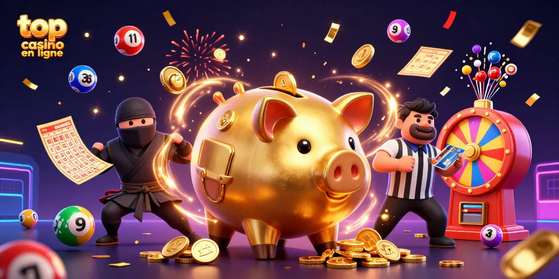 Découvrez le top casino en ligne et ses héros dans une scène animée riche en couleurs et en éléments de jeu.
