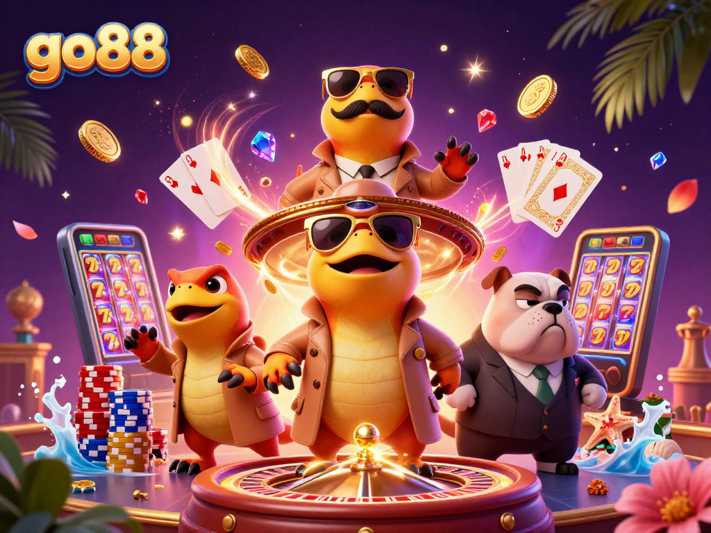 Engage with go88 by exploring a vibrant casino scene with lively raptors and thrilling games.