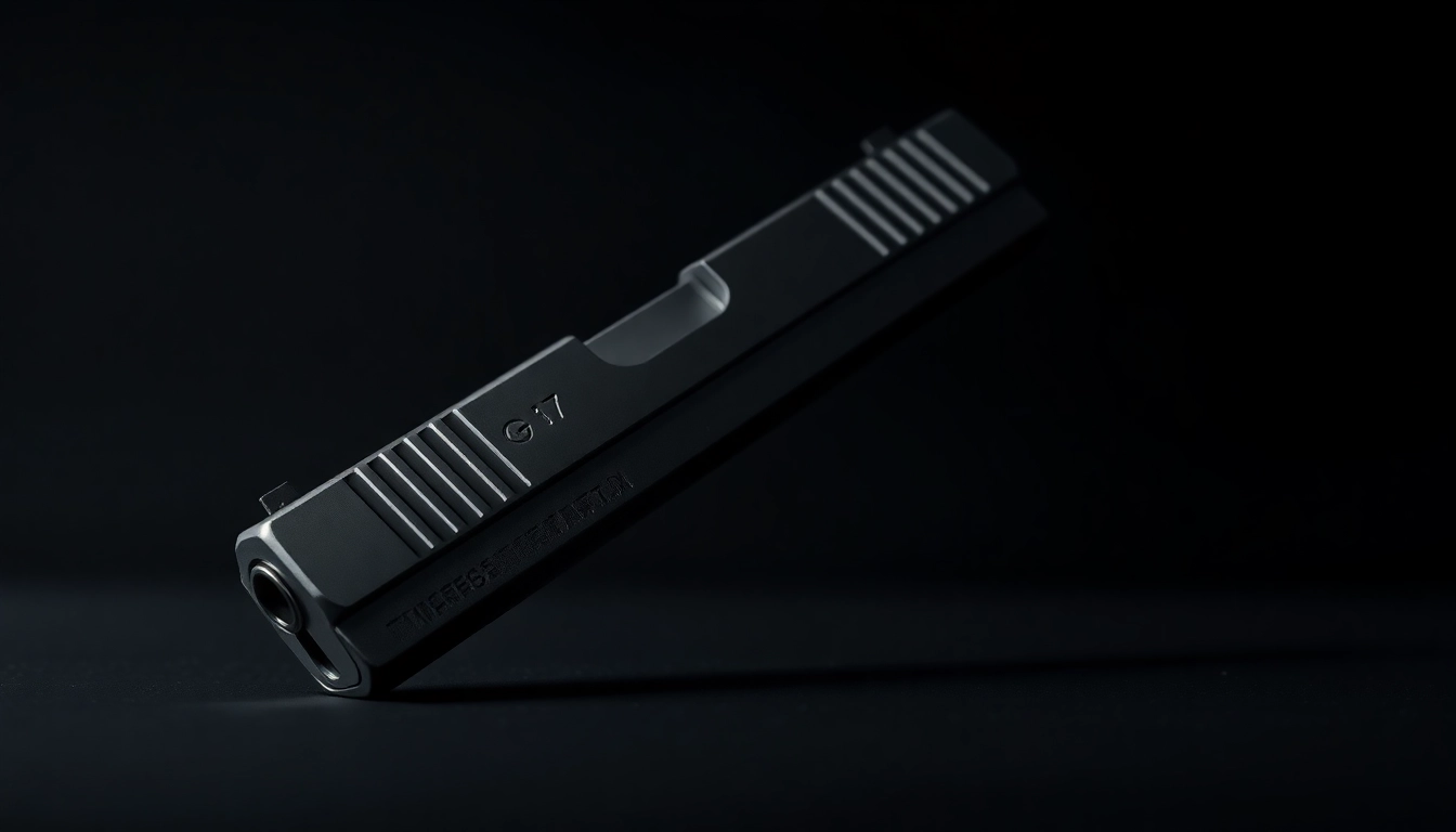 Explore high-quality glock 17 slide for sale showcasing detailed craftsmanship against a sleek background.