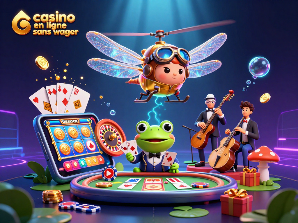 Jouez sur un casino en ligne sans wager avec des croupiers et des jeux passionnants, dans une scène festive.