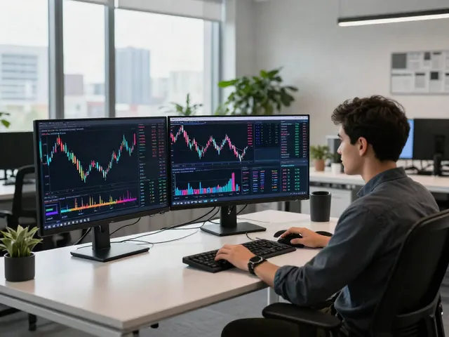 Real-time analysis of low latency market data API in a bright trading environment with crypto charts and alerts.