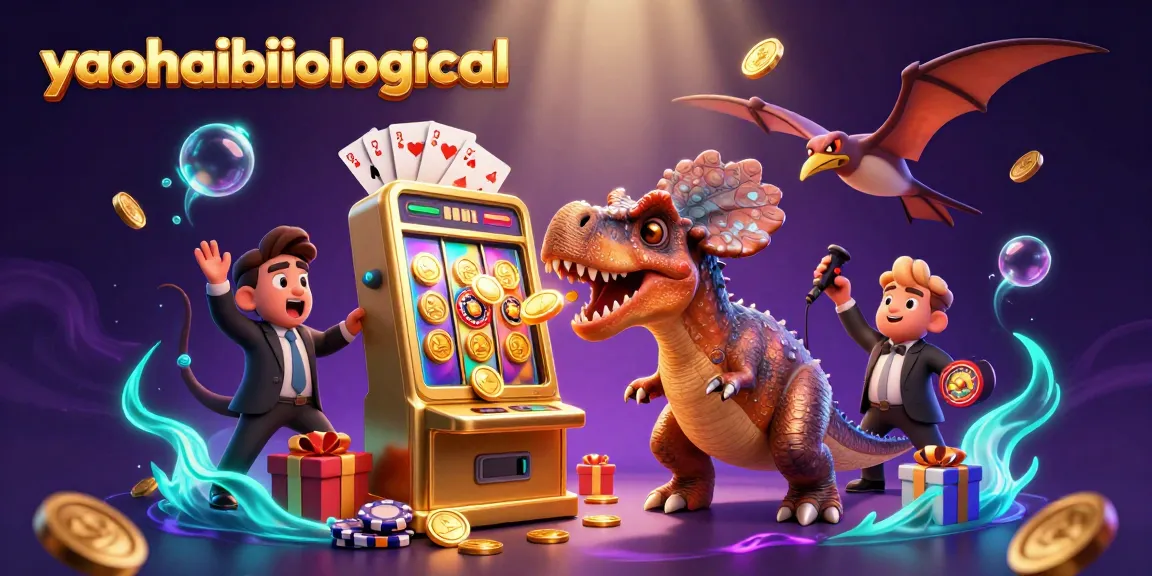 Experience the excitement of yaohaibiological as a pachycephalosaurus wins jackpots, surrounded by casino chaos.