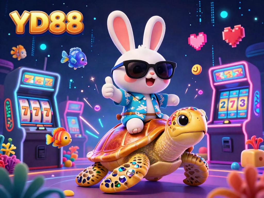 Experience vibrant gaming action at YD88 with our joyful cartoon characters in a dynamic casino setting.