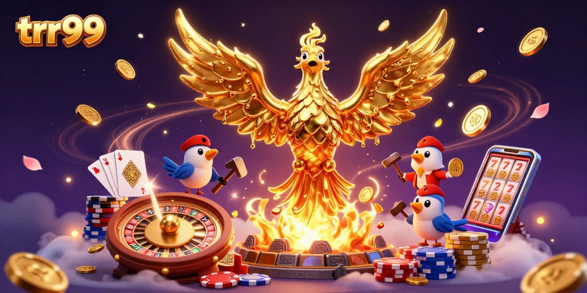 Experience the thrill of gameplay with trr99 featuring a molten phoenix and vibrant casino elements.