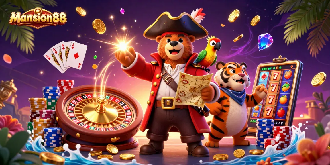 Experience the excitement of Mansion88 with vibrant casino characters and thrilling game elements.