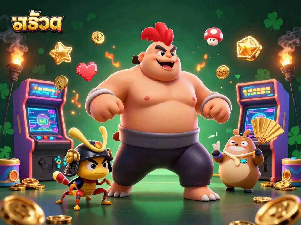 ปั่นสล็อตด้วยรูปภาพ sumo นักสู้กับกริกเกต และประกาศข่าวด้วยแฟนทอง พร้อมเกมสล็อตที่ตื่นเต้น