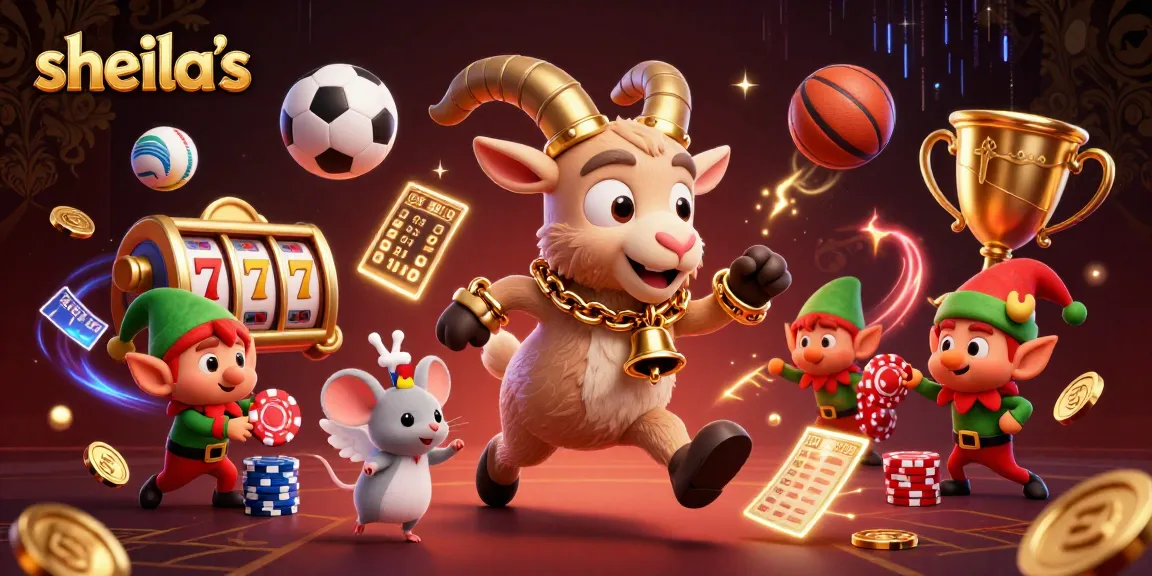 Engage in thrilling gameplay with sheila's dynamic holiday-horror casino scene featuring vibrant characters and games.