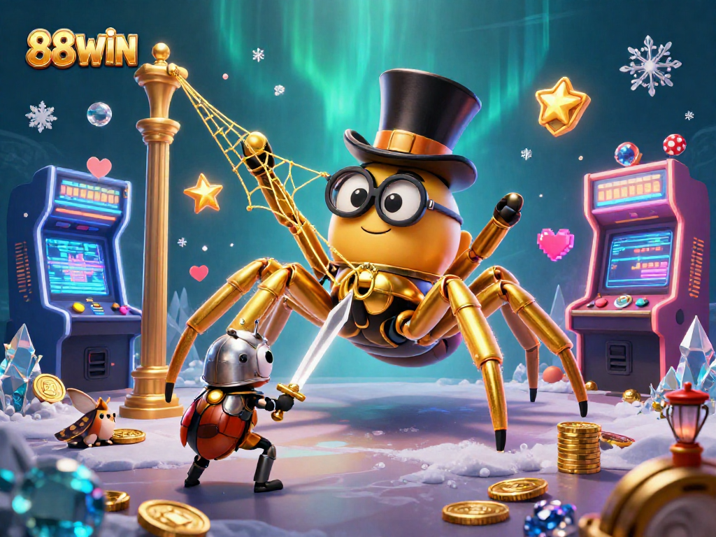 Experience thrilling gameplay at 88WIN with engaging characters and vibrant casino elements.