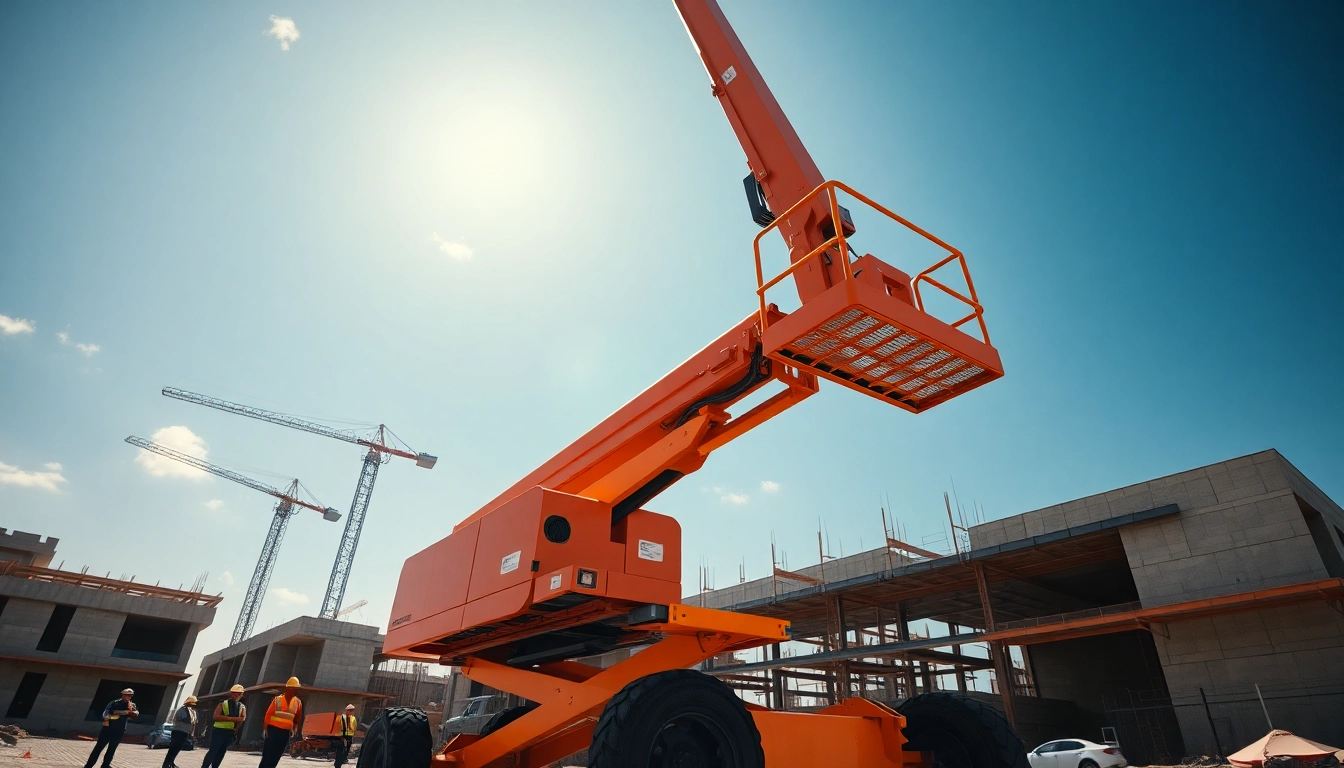 operable genie boom lift positioned for construction tasks on a job site.