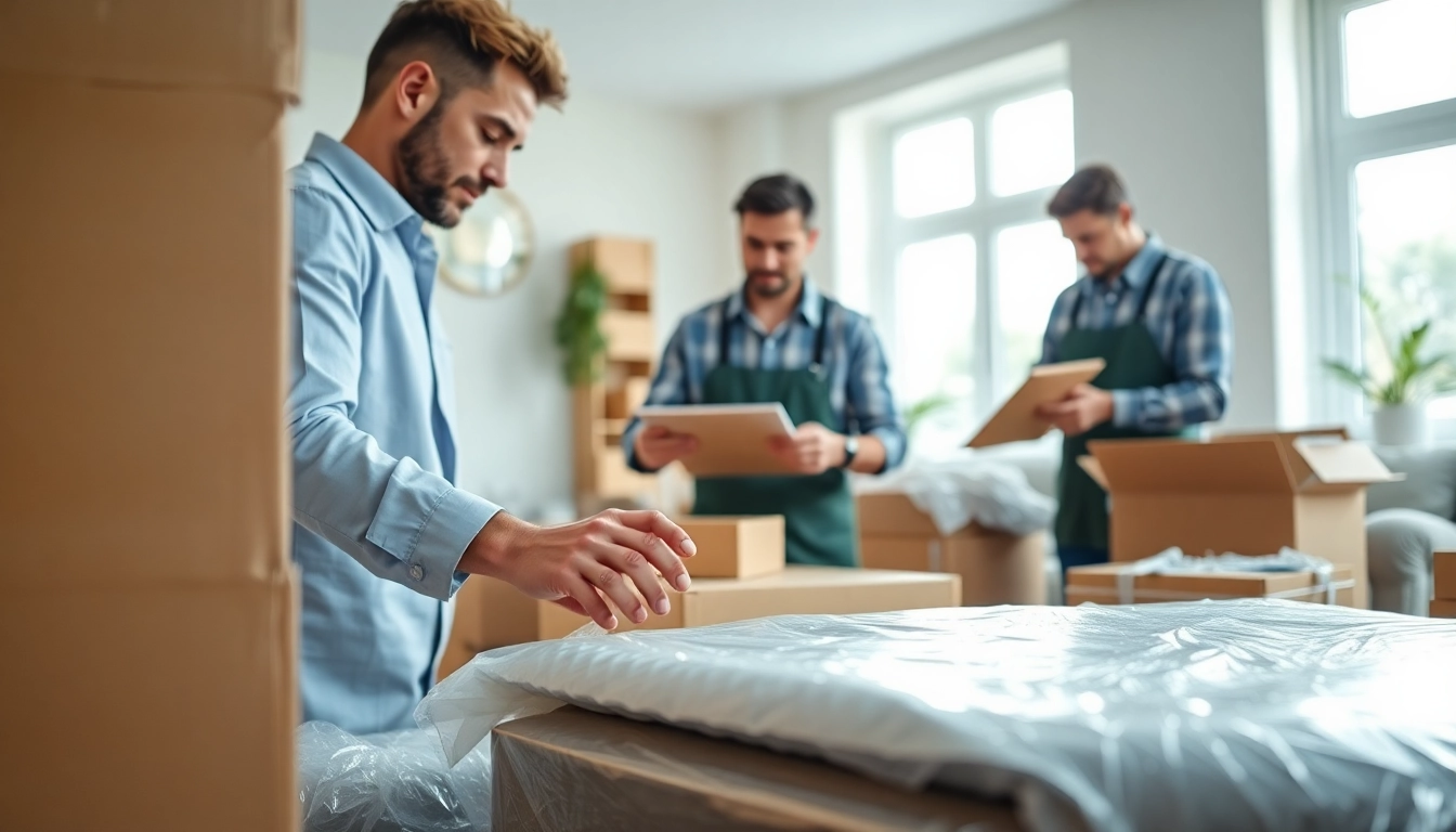 Professional Packing Services with an expert wrapping delicate items, showcasing effective packing techniques.