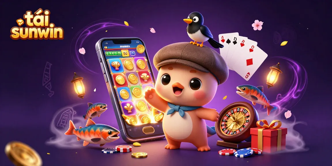 Engage with the vibrant scene of tải sunwin featuring fun characters and exciting casino elements.