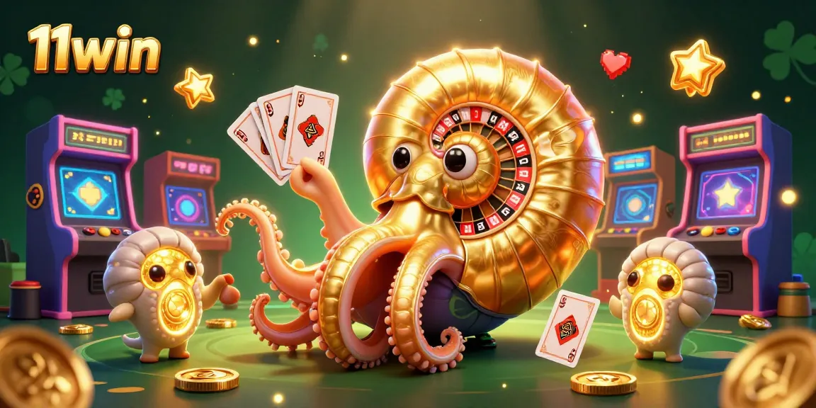 Experience the thrill of 11win with vibrant casino visuals featuring a roulette wheel nautilus!