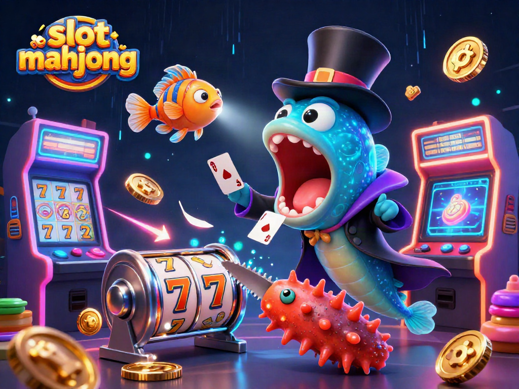 Experience the excitement of slot mahjong with vibrant characters in a dazzling casino scene.