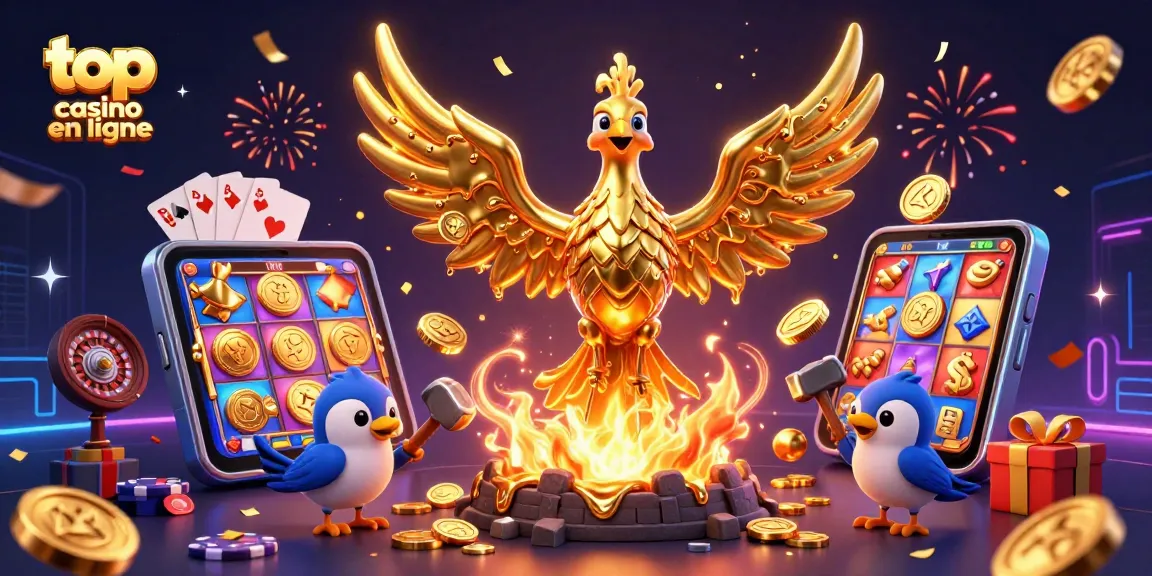 Jouez aux meilleures machines à sous dans le top casino en ligne avec un phoenix doré légendaire.